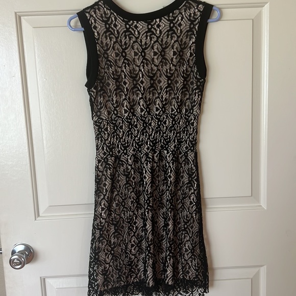 Black Lace Dress over nude slip. - Picture 3 of 3